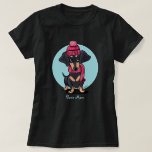 Schwarz-Rot-Tan-Dachshund-T-Shirt T-Shirt