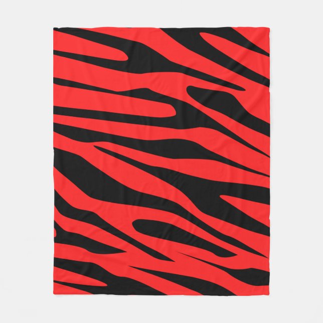 Schwarz - Rot-Töne Tiger Nahtloses Muster  Fleecedecke (Vorderseite)