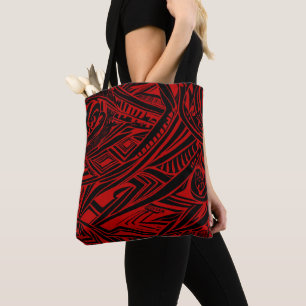 Schwarz-Rot tribal abstrakt Tasche