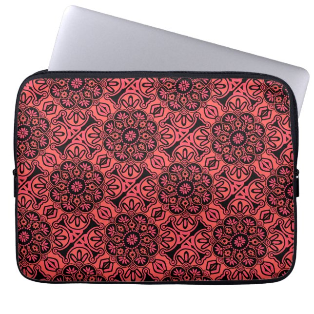 Schwarz-Rot-Tribal Laptop-Ärmel Laptopschutzhülle (Vorderseite)