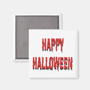 Schwarz Rot Tropftyp minimal glücklich Halloween Magnet