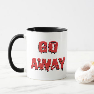 Schwarz Rot Tropftyp minimaler Halloween Go away Tasse