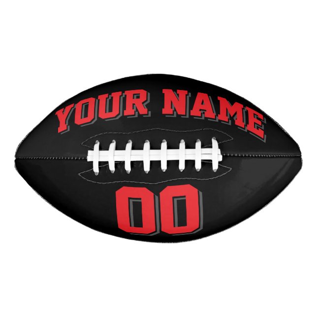 SCHWARZ ROT UND CHARCOAL GRAU Custom Football (Vorderseite)