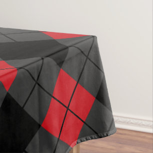 Schwarz, Rot und Grau Kariert überprüft Tischdecke