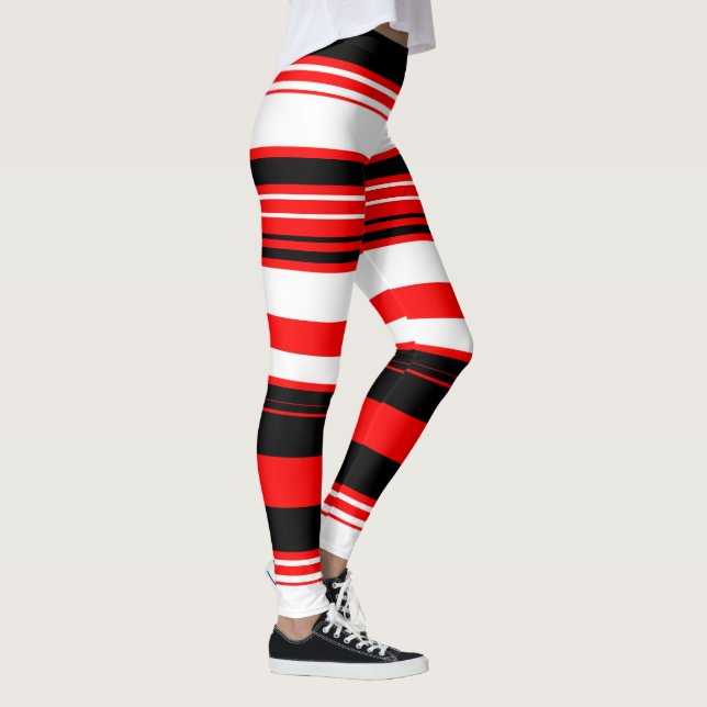 Schwarz, Rot und Weiß Leggings (Rechts)