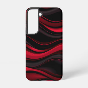 Schwarz-Rot-Waves-Muster - fett abstraktes Design Samsung Galaxy Hülle