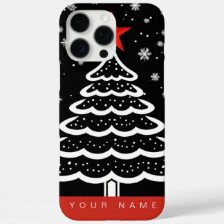 Schwarz/Rot Weihnachten iPhone 16 Pro Max Hülle
