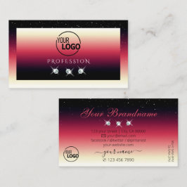 Schwarz-Rot-Weiß-Farbton-SparkDiamanten-Logo hinzu Visitenkarte