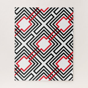 Schwarz Rot & Weiß Geometrisch