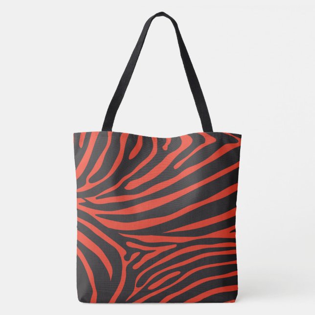 Schwarz-Rot-Zebra-Print Tasche (Rückseite)