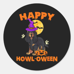 Schwarz-Rotbrauner Cocker Spaniel Hund Hexe Hallow Runder Aufkleber