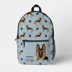 Schwarz-Rotbrauner Deutscher Schäferhund Süßes Hun Bedruckter Rucksack