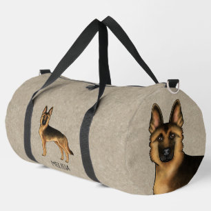 Schwarz-Rotbrauner Deutscher Schäferhund und Name Duffle Bag
