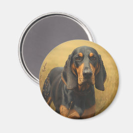 Schwarz-Rotbrauner Laufhund Magnet