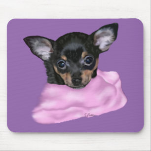 Schwarz-roter Chihuahua-Welpe Mousepad