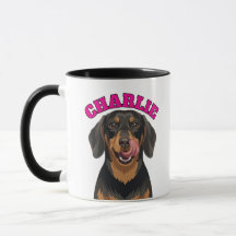 Schwarz-roter Dachshund Wiener Hund leckt Nase