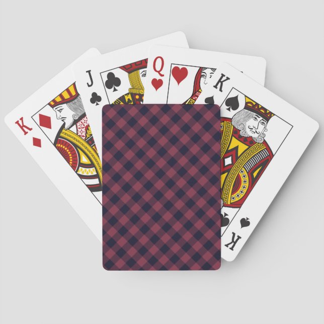Schwarz-Roter Karo Spielkarten (Rückseite)