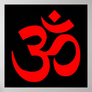 Schwarz-rotes Om-Symbol Poster