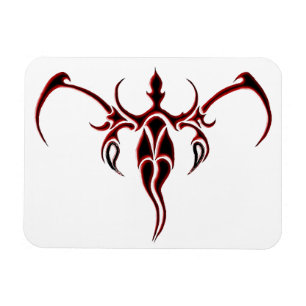 Schwarz-Rotes verziertes Stammes-Elefanten-Mandala Magnet