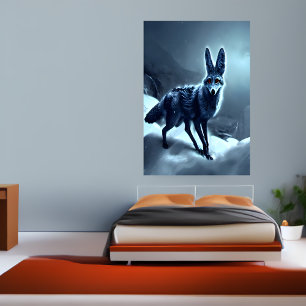 Schwarz-Rückenjacken im Schnee   AI Art Poster