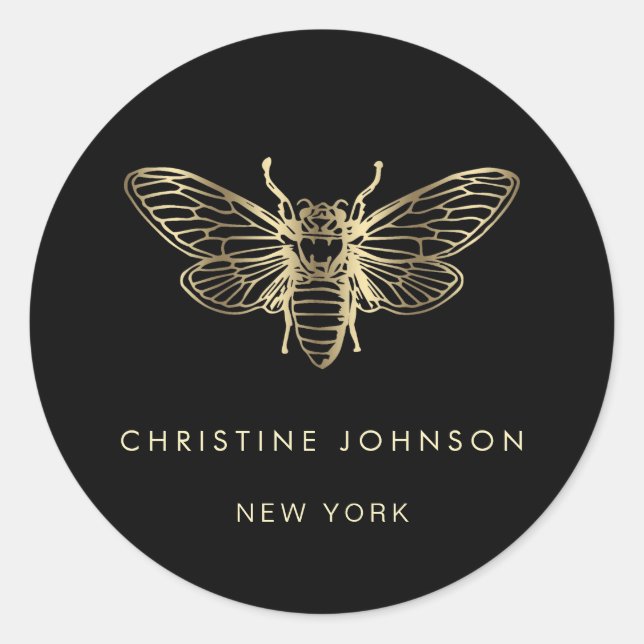 schwarz runder aufkleber (Vorderseite)