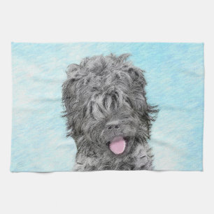 Schwarz-Russisch-Terrier-Malerei - Niedlicher Orig Geschirrtuch