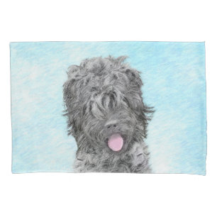 Schwarz-Russisch-Terrier-Malerei - Niedlicher Orig Kissenbezug