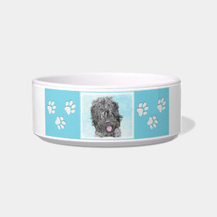 Schwarz-Russisch-Terrier-Malerei - Niedlicher Orig Napf