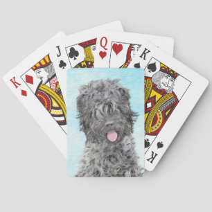 Schwarz-Russisch-Terrier-Malerei - Niedlicher Orig Spielkarten