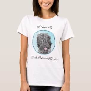 Schwarz-Russisch-Terrier-Malerei - Niedlicher Orig T-Shirt