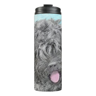 Schwarz-Russisch-Terrier-Malerei - Niedlicher Orig Thermosbecher