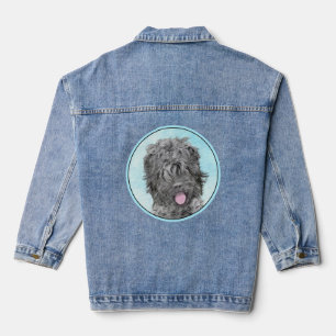 Schwarz-Russischer Terrier-Malerei - Süßes Origina Jeansjacke
