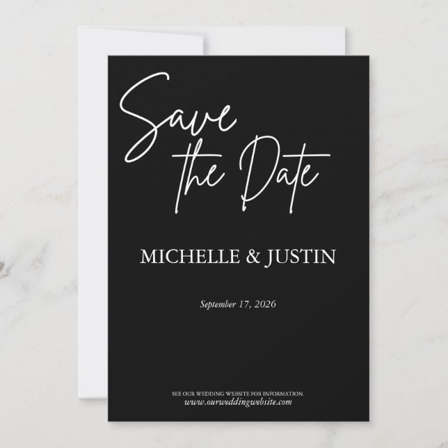 Schwarz Save the Date (Vorderseite)