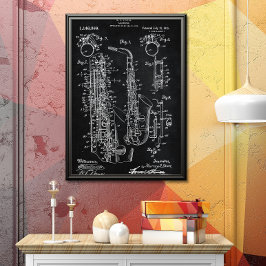 Schwarz | Saxophon - Patent Poster