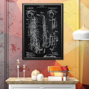 Schwarz   Saxophon - Patent Poster