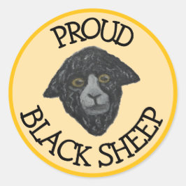 Schwarz-Schafe-Gelbe Aufkleber