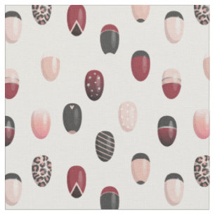 Schwarz Schwarz Burgund Weiße Nagelkunst Muster Stoff