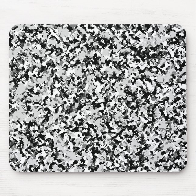 Schwarz-Schwarz-Camouflage-Muster für arktische Sc Mousepad (Vorne)