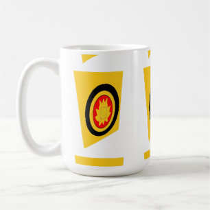 Schwarz-Senf-farbene Grafik, moderne Kunst Kaffeetasse