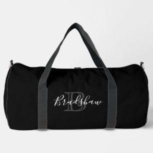 Schwarz Silber  Benutzerdefinierter Name Duffle Bag