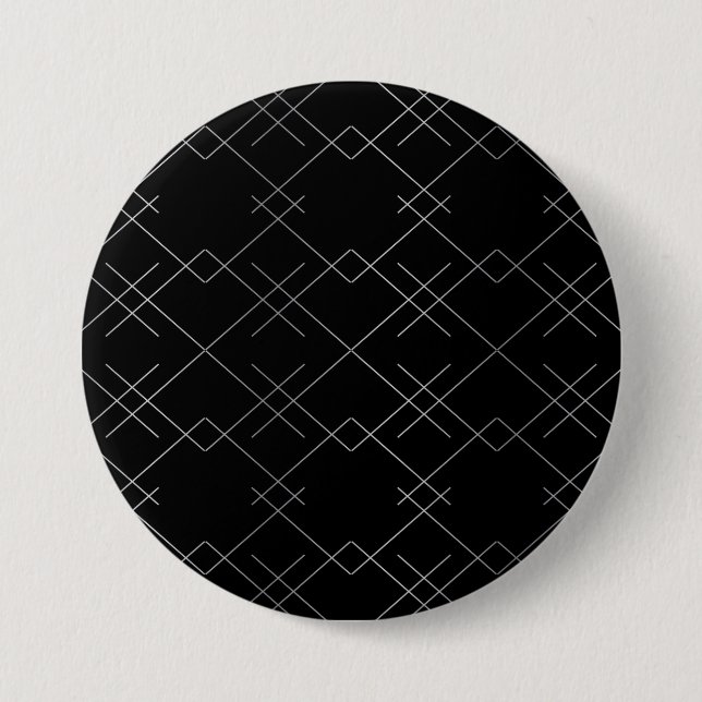 Schwarz-Silber, cool, elegant, einfach, modern Button (Vorderseite)