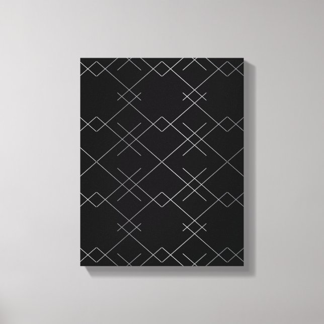 Schwarz-Silber, cool, elegant, einfach, modern Leinwanddruck (Vorderseite)