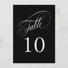 Schwarz-Silber-Elegante Kalligraphie-Tischnummern