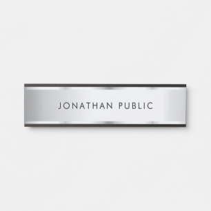 Schwarz & Silber Elegantes Vorlagen-Home-Office-Sc Türschild