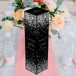 Schwarz-Silber-Glitzer Weinbox<br><div class="desc">Ein klassischer schwarzer Hintergrund. Dekoriert mit Imitaten silbernen Glitzer. Personalisieren Sie den Namen,  das Alter und das Datum und fügen Sie ihn hinzu.</div>