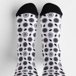 Schwarz-Silber-Graduierungs-Muster-Socken Socken