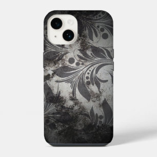Schwarz-Silber-Grunge-Design iPhone 14 Hülle