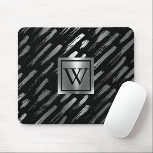 Schwarz-Silber-Metallic-Abstrakt Mousepad