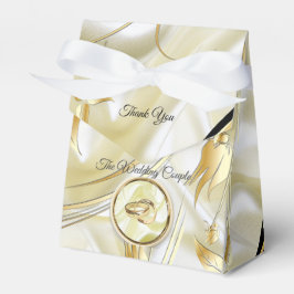 Schwarz-Silber und Gold-Satin, Kupfer/Messing-Text Geschenkschachtel