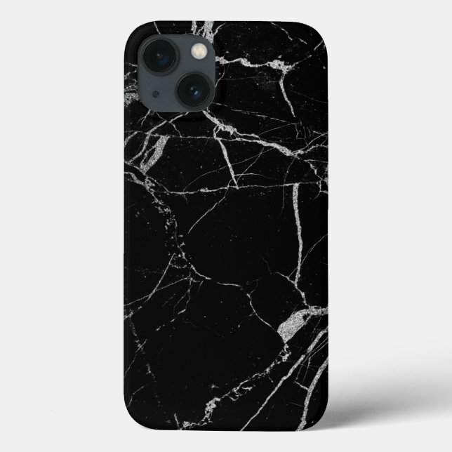 Schwarz-Silber-Venenmarmor Case-Mate iPhone Hülle (Rückseite)